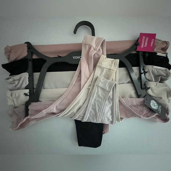 Vince Camuto Stretch Smooth and Silky 5 pc Thong Set in solid colors - Picture 7 of 9